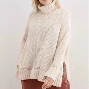 Aerie Chunky Knit Turtleneck Sweater | Soft Pink | Women’s Size M